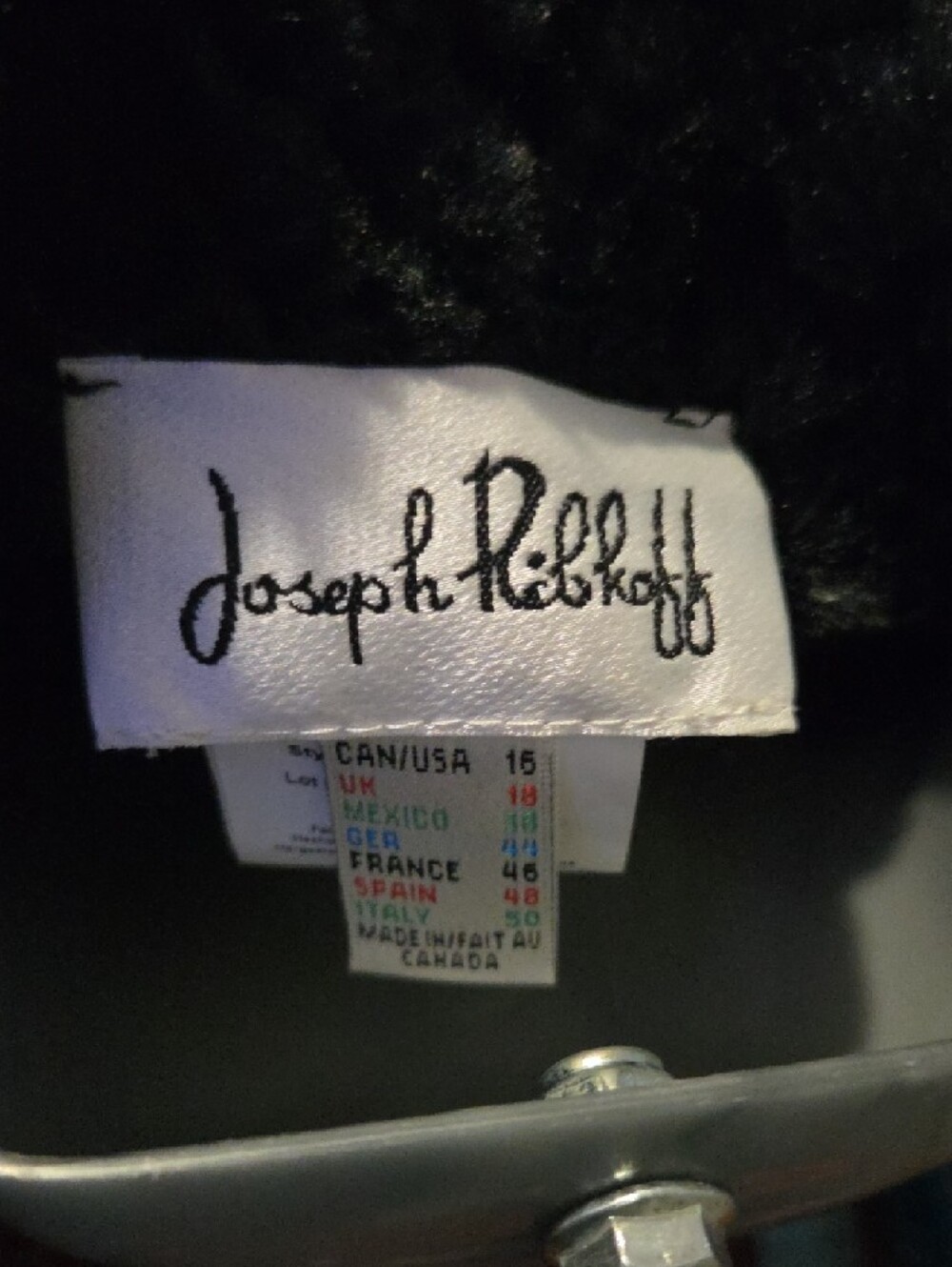 Joseph Ribkoff Black Textured Faux-Leather Jacket with Plush Collar - Picture 14 of 16